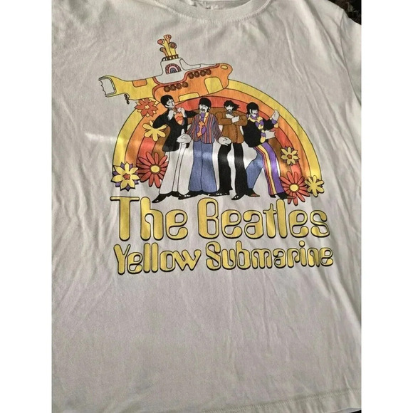 The Beattles Yellow Submarine Crew Neck T Shirt Size XL Women's Short Sleeves - Picture 8 of 9